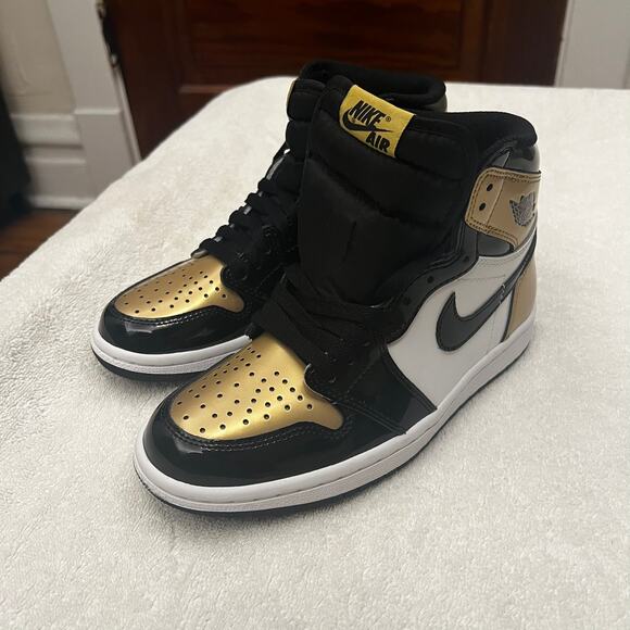 Jordan 1 Retro High NRG Patent Gold Toe Men's sz 4.5 US Nike 861428-007 - Picture 3 of 14